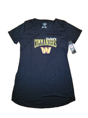 NFL Washington Commanders Black Logo Short Sleeve Night Shirt Womens Size Medium