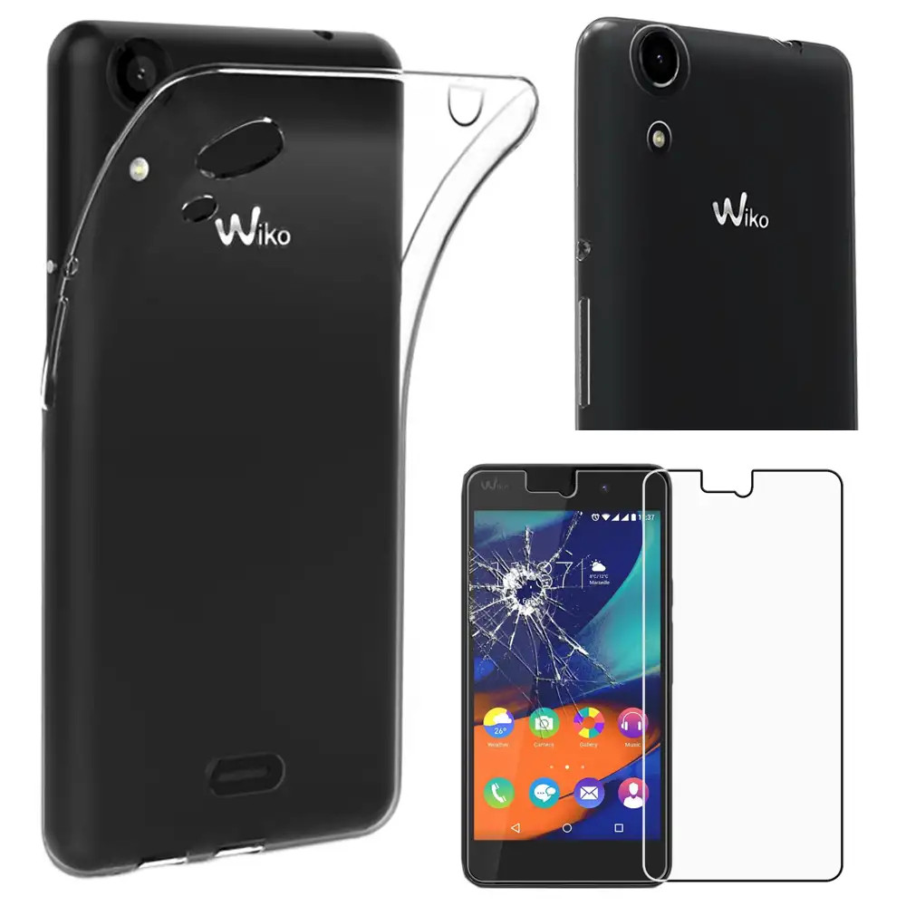 Coque Wiko Rainbow Lite 4G antichoc fine transparente et son verre blindé