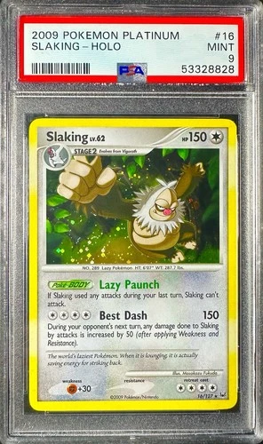 Slaking 16/127 Platinum Holo Pokemon 2009 PSA 9