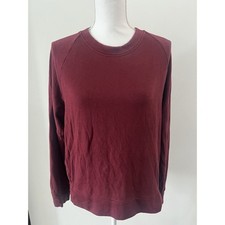LOU GREY Burgundy Red Long Sleeve Pullover Sweatshirt Sz S Comfy