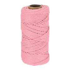 5/32" 328 Feet Macrame Cord, Cotton Cord Rope String 4 Strands Dark Pink