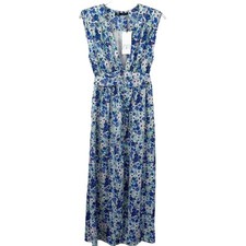 Zara floral printed sleeveless midi dress size Medium
