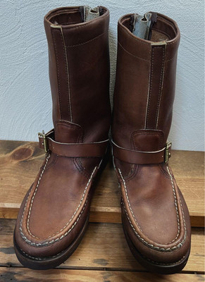 RUSSELL MOCCASIN Snake Proof Boots Brown Size 7.5 (25.5cm) Made in