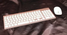 FENIFOX Wireless Keyboard and Mouse Set – 2.4GHz Slim Full-Size Combo (Pink)