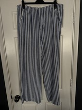 Marks and Spencer Womens Linen Blend Wide Leg Trousers. Size 18L. Good Condition