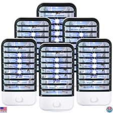 6-Pack Indoor Plug-In Bug Zapper - Electronic Mosquito & Fly Trap for Gnats