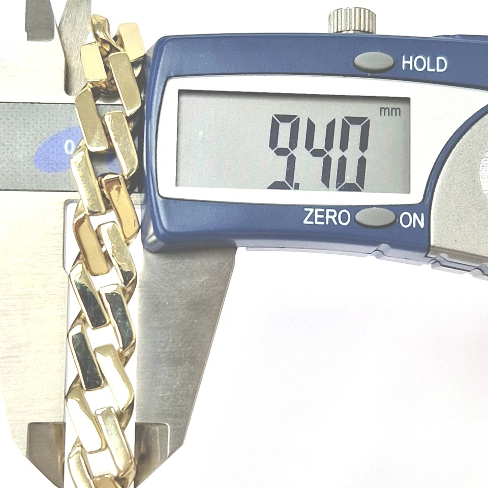 Браслет обочины из золота 9 карат с белым цирконием с клеймом длина 22 см 15,7 г - Изображение 4 из 4