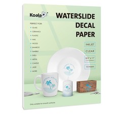Koala Waterslide Decal Paper INKJET CLEAR, 10 Sheets 8.5x11 Inch Transparent