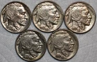 5x AU-UNC Buffalo Nickels, 1930-P, 1935-D, 1935-S, 1936-S, & 1937-S