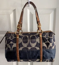 Coach 11183 Signature Blue Denim Duffle SatchelNice Vintage Coach GUC