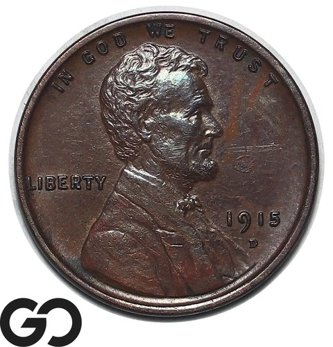 1915-D Lincoln Cent Wheat Penny, Nice BU++ Tougher Date
