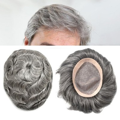 Fine Mono Hair System Replacement Poly Skin Around Mens Toupee Hairpiece