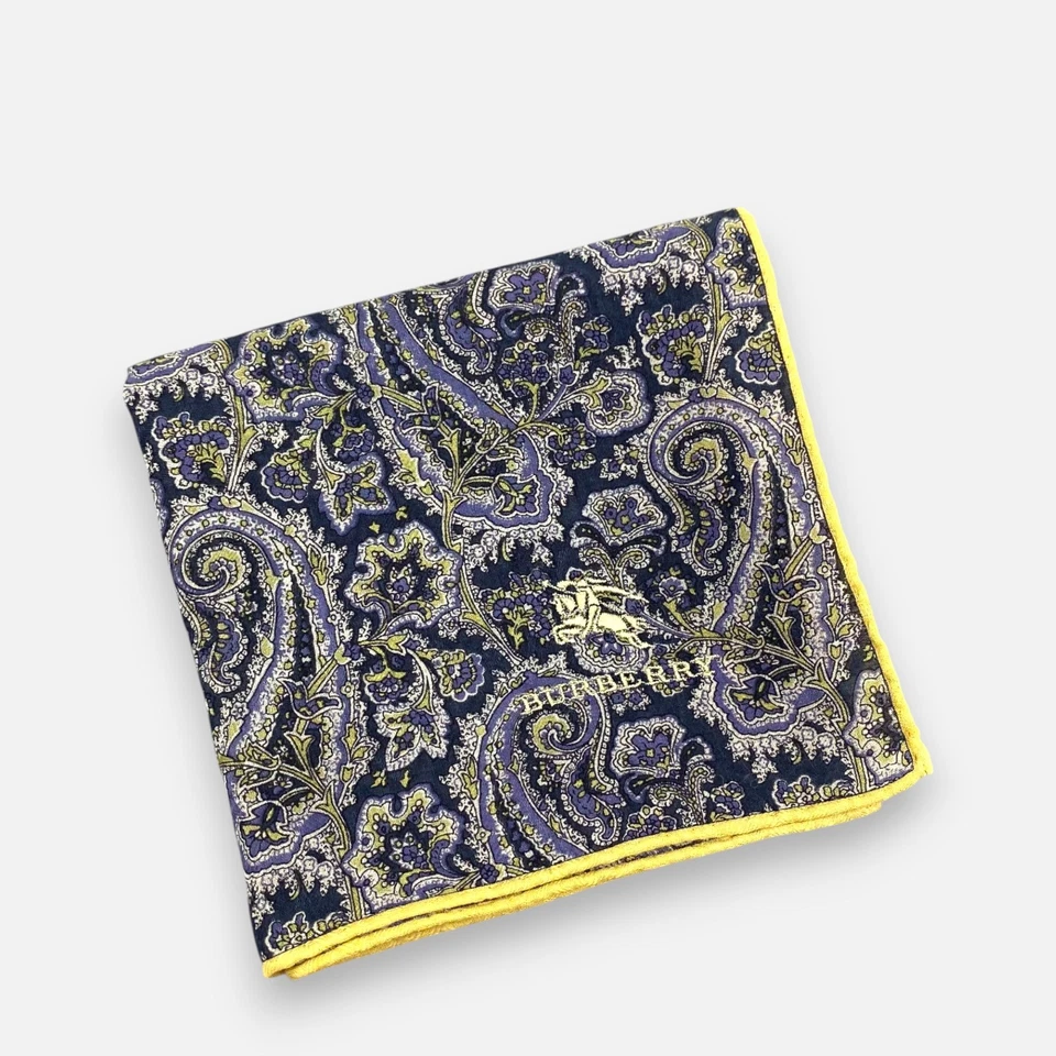 Vintage 90s Burberry Handkerchief Neckerchief Paisley Square Scarf - Image 4 of 4