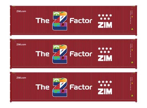 Walthers SceneMaster 949-18257 Ho 12.2m Corr Contenedor 3-Pack Zim | Zustand: Nuevo
