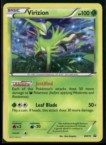 Virizion - Holo Promo Black and White Promos BW70 NM