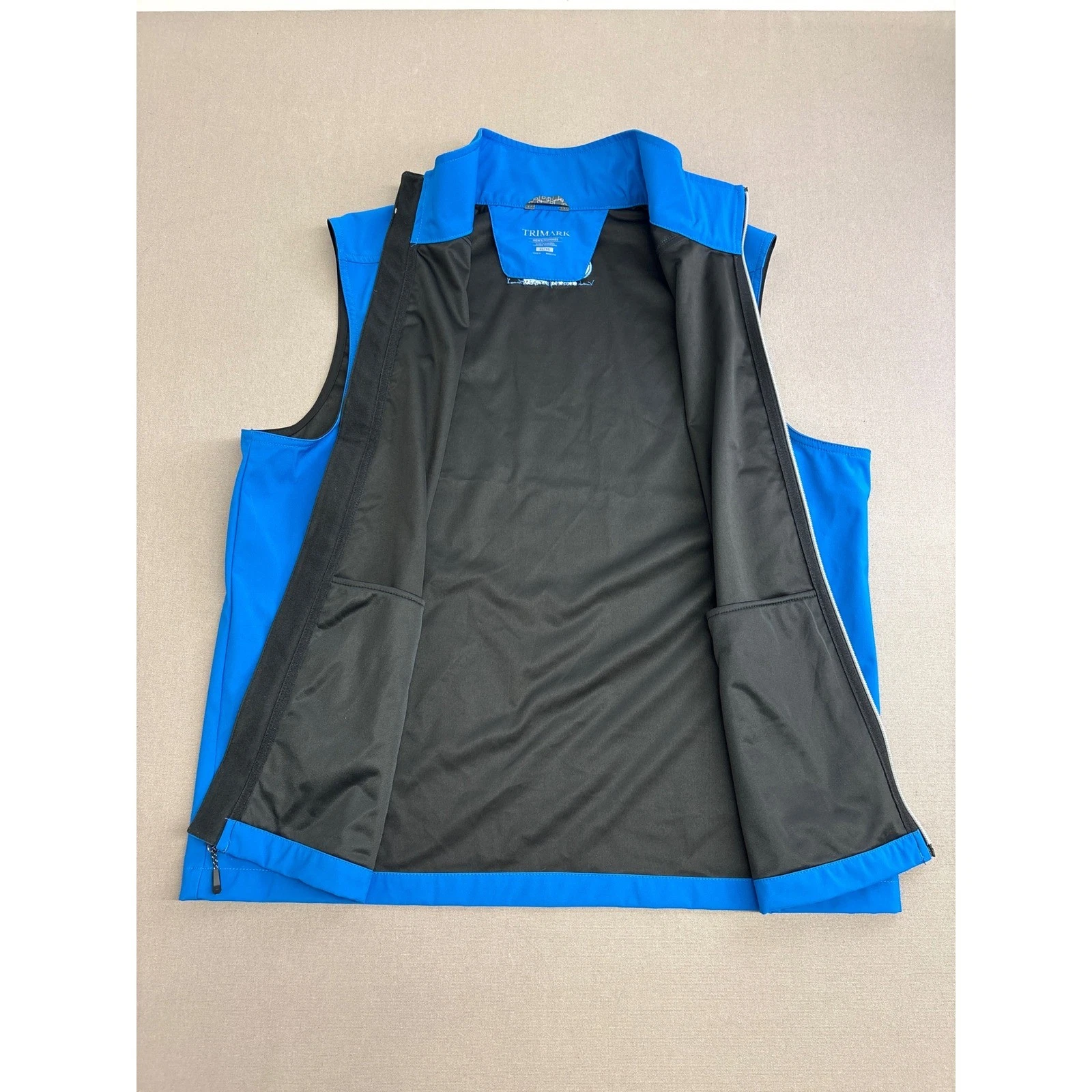Trimark Mens Royal Blue Softshell Full Zip Vest Presidents Club XL 12504 - product detail image 5