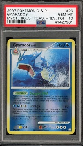 Pokemon Gyarados Mysterious Treasures Reverse Holo Rare #26 PSA 10 Gem Mint