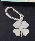 🍀Rare Vtg Tiffany & Co Sterling Silver Four Leaf Clover Key Ring Chain 925