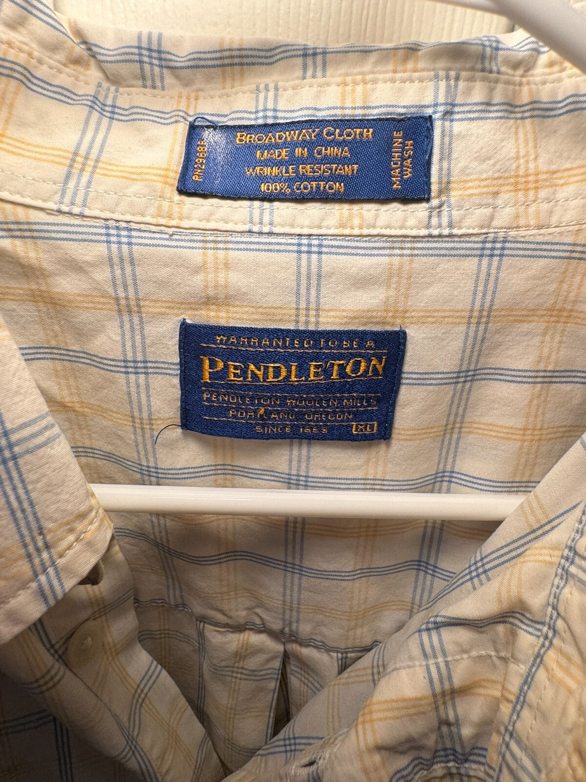 Pendleton Windowpane Pattern Shirt Button Down SZ… - image 2