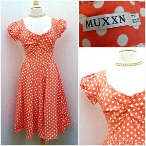 orange rockabilly dress