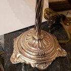 Vintage Crystal Moroccan Table Lamp 20" Handmade Silver/Gold Beaded Cage & Base — photo 4