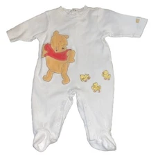 Vintage Disney Winnie The Pooh White One Piece, Baby Size 0-3 Months.