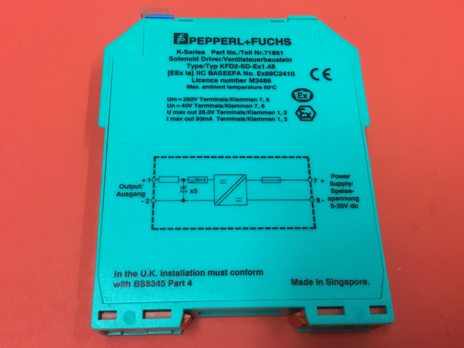 Pepperl + Fuchs - Type: KFD2-SD-Ex1.48 - Safety Relay Module - P/N: 71851