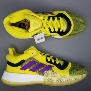 yellow and purple adidas shoes
