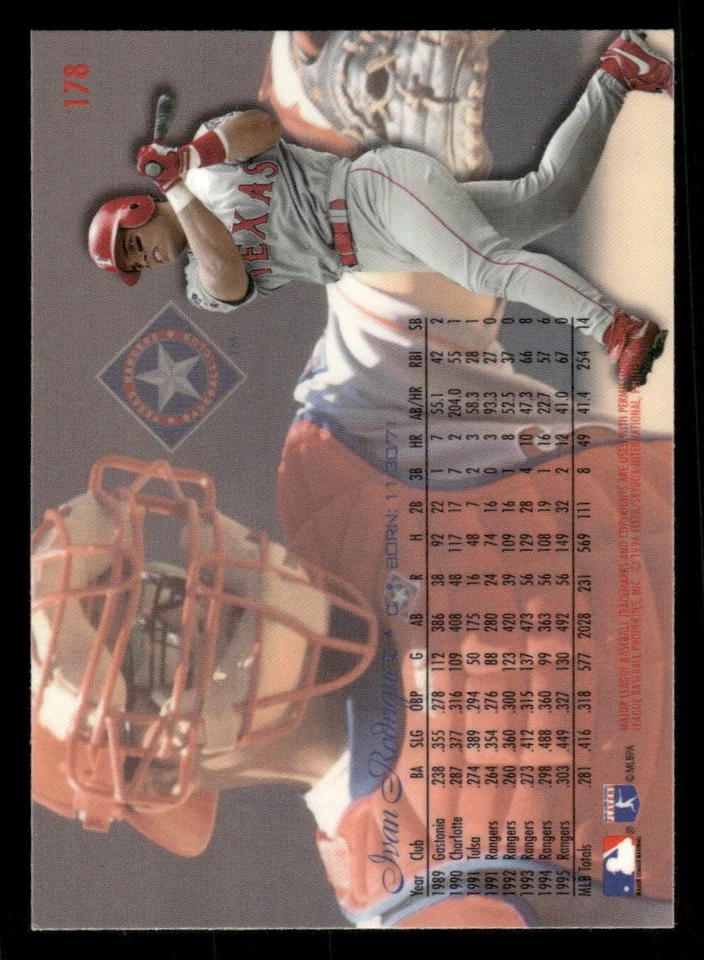 1996 Flair #178 Ivan Rodriguez Texas Rangers - Image 2 of 2