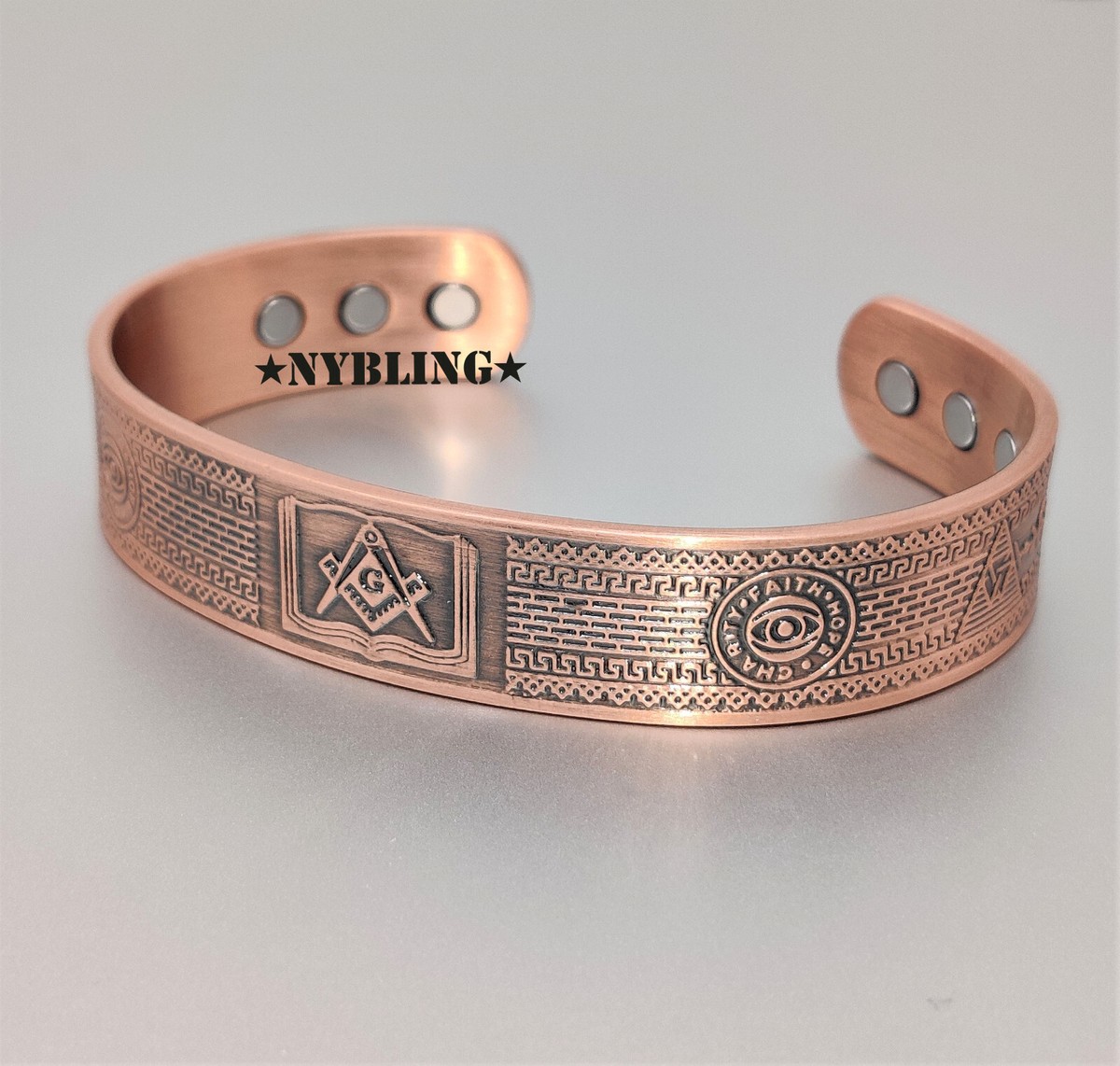 PURE Magnetic Copper Bracelet Arthritis Pain Therapy Cuff Free