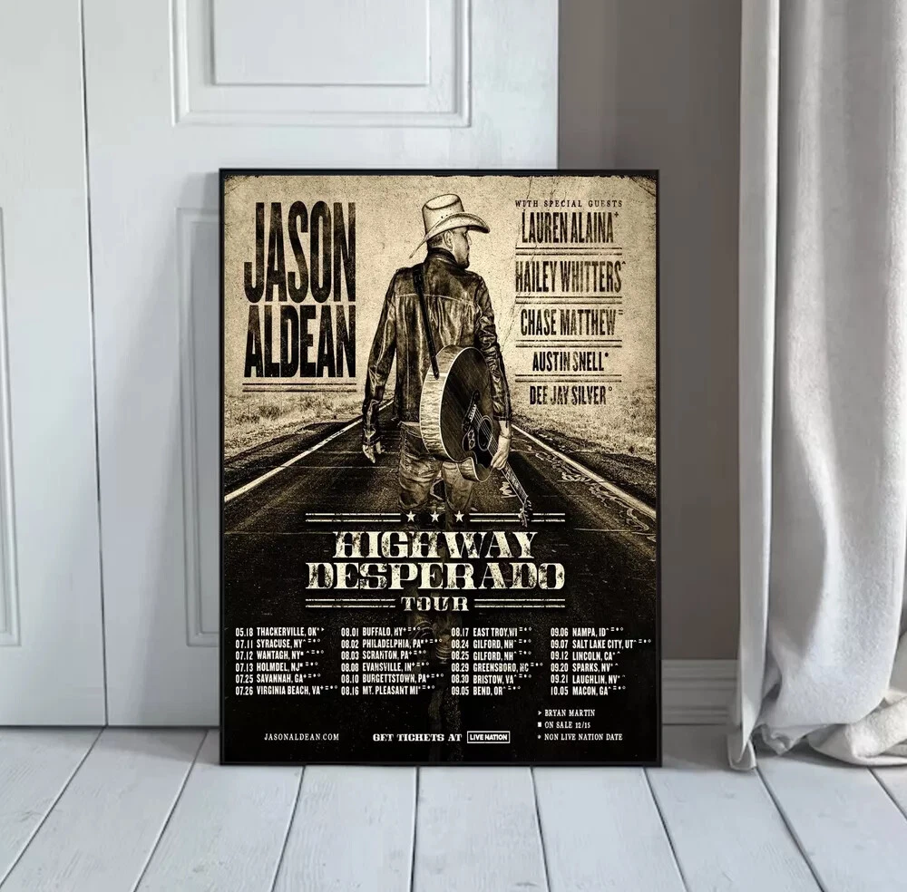 Jason Aldean Highway Desperado 2024 Tour Poster