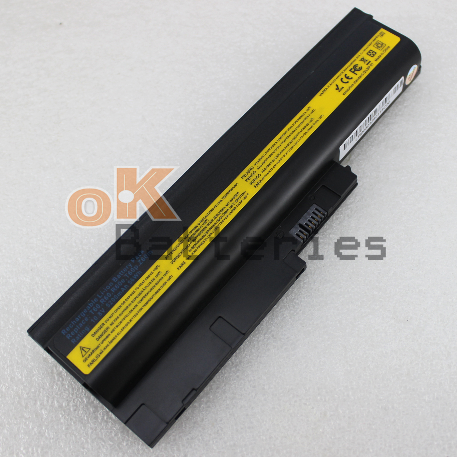 5200mAh Replacement Notebook Battery for IBM ThinkPad R61 Series 40Y6797 ASM 92P1132 6-Cell-image