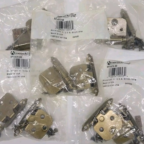 Amerock BP3429-FB Self-Closing Cabinet Hinges - Flat Black, Full Overlay, Pair