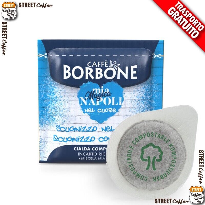 300 Cialde Capsule ESE 44 mm Caffè Borbone miscela Mia Magica NAPOLI Blu *