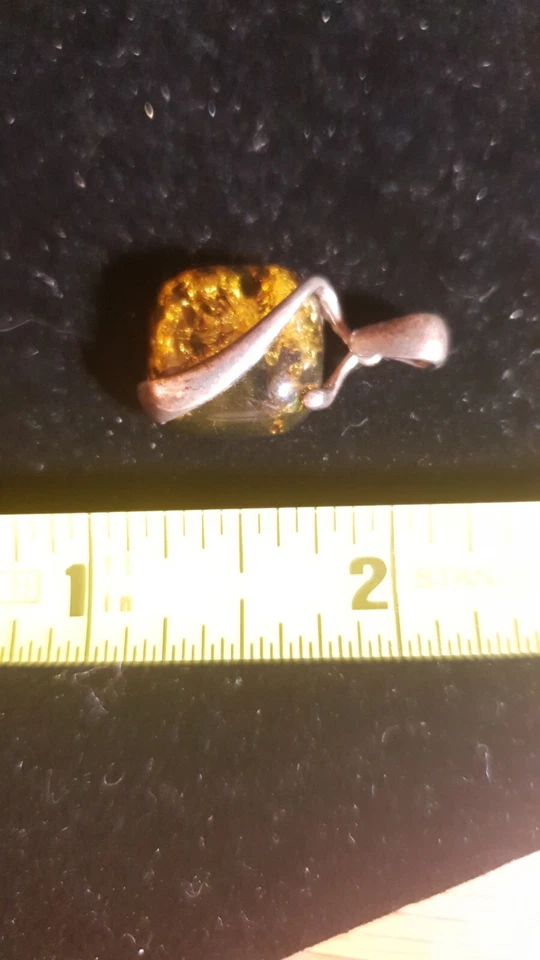 Baltic Amber Sterling Silver 925 Square Pendant 3.4g - Image 4 of 4