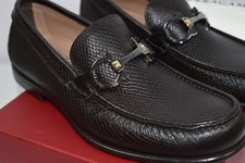 NIB Salvatore Ferragamo Size 6 EE Prat Hickory Deer Slip On Loafers Gancini Bits