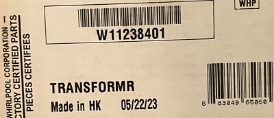 NEW Genuine OEM W11238401 Whirlpool Kitchenaid Transformer