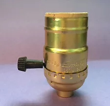 NEW:  TURN KNOB ON/OFF MEDIUM BASE LAMP SOCKETS BRASS PLATED 