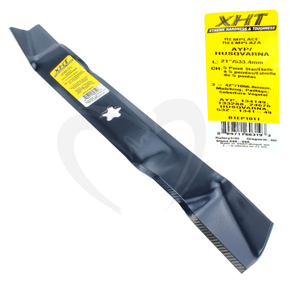 Sunbelt B1EP1011 21-in. XHT Lawn Mower Blade for 42-in. Decks 6-Pack