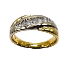 Solid 14k White Yellow Gold Natural Diamond Wedding Men Band Ring Size 9.25