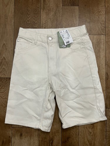 Pantalones Cortos H&M Niños Crema Denim Calce Suelto Hasta la Rodilla 10-11 Años - Imagen 2 de 5