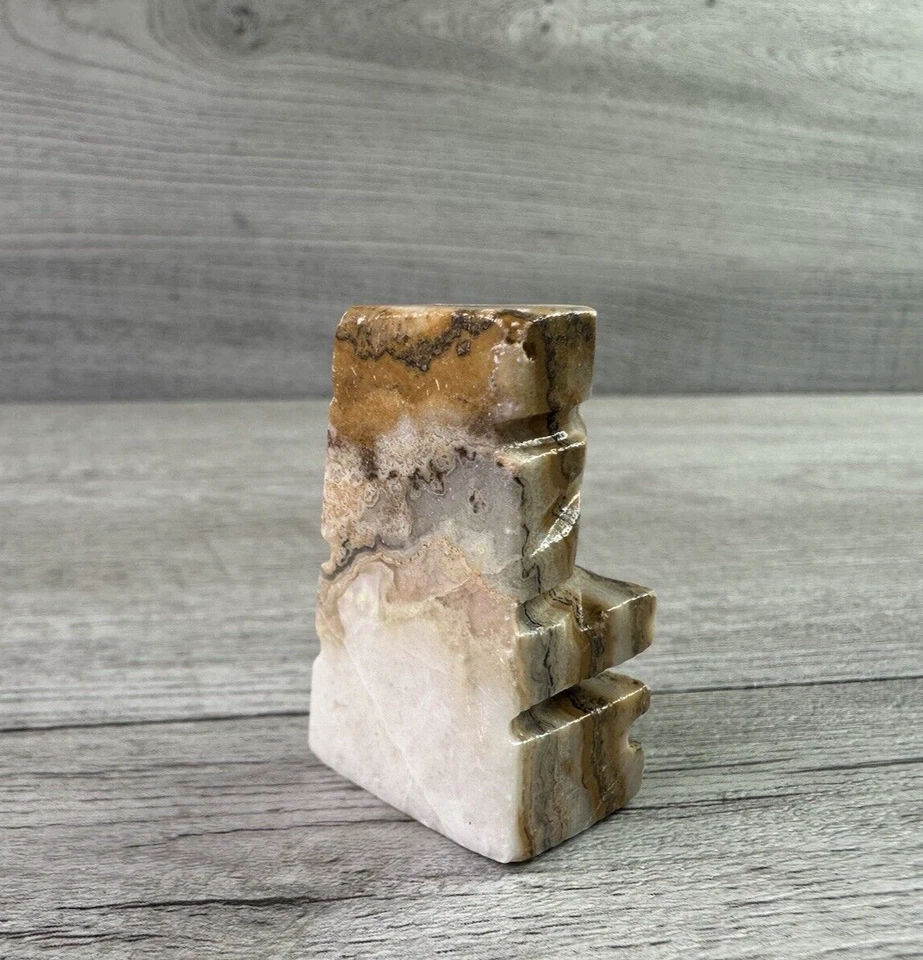 Browns & Whites Marble / Onyx Stone Replacement Pawn Chess Piece - Image 3 of 4