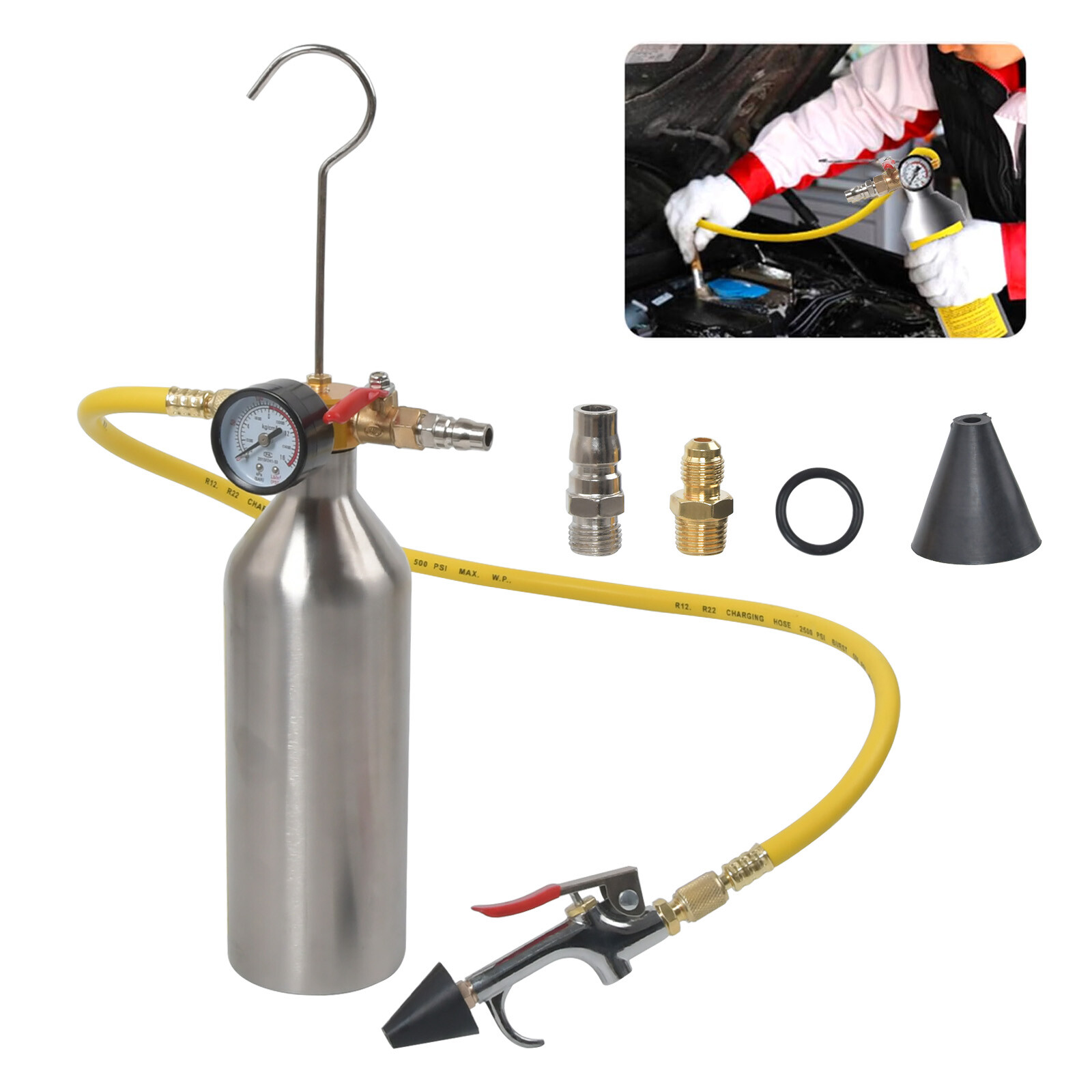 AC Flush Kit Car Air Conditioner System Clean For Auto R12 R22 R134A R404 R410A.