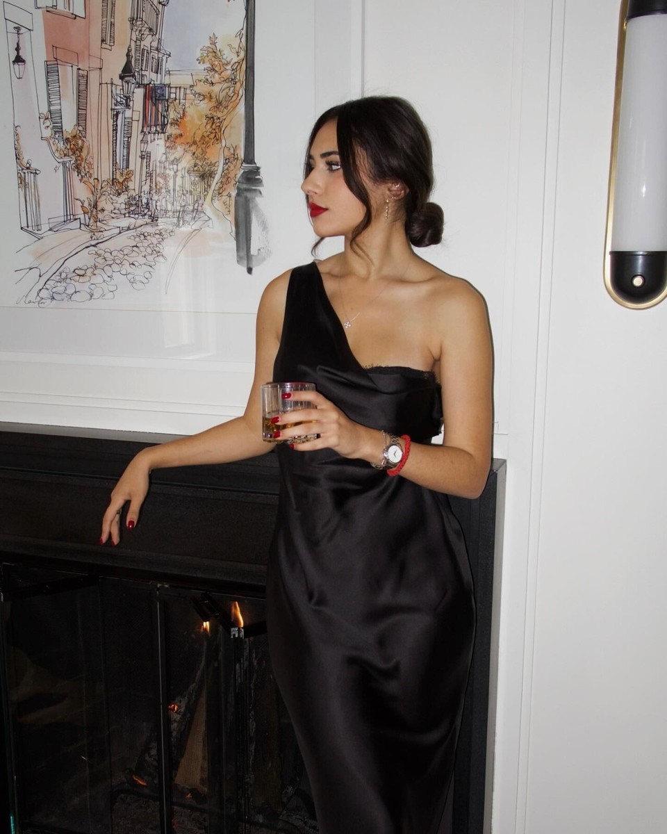 Zara Satin Lace Slip Long Maxi Dress V-Neck Black Size S M L XL