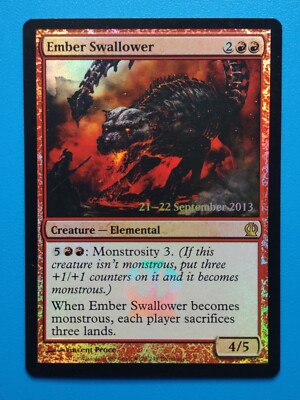 MTG 1x FOIL Ember Swallower  LP Theros Prelease Promo Magic