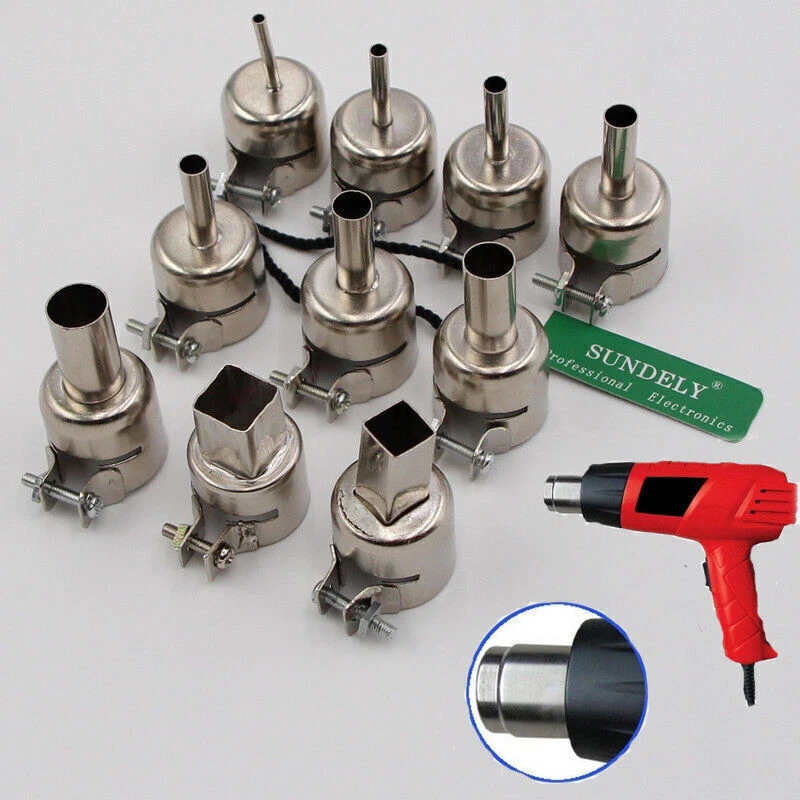 10PCS Heat Gun Nozzle Kit, Hot Air Soldering Station Repair - View #2