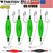 THKFISH 4PCS Santee Rig Catfish Bait Floats Kit with Rattles Noise EVA Foam Rigs