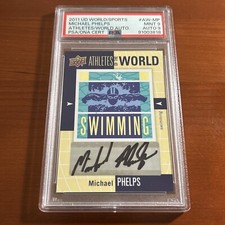 2011 Upper Deck Athletes Of The World Michael Phelps Signed Auto PSA 9/9 POP 1