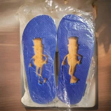 Vtg Planters Mr. PEANUT Flip Flops Thong Sandals  10"  "Relax Go NUTS" Sand Mark
