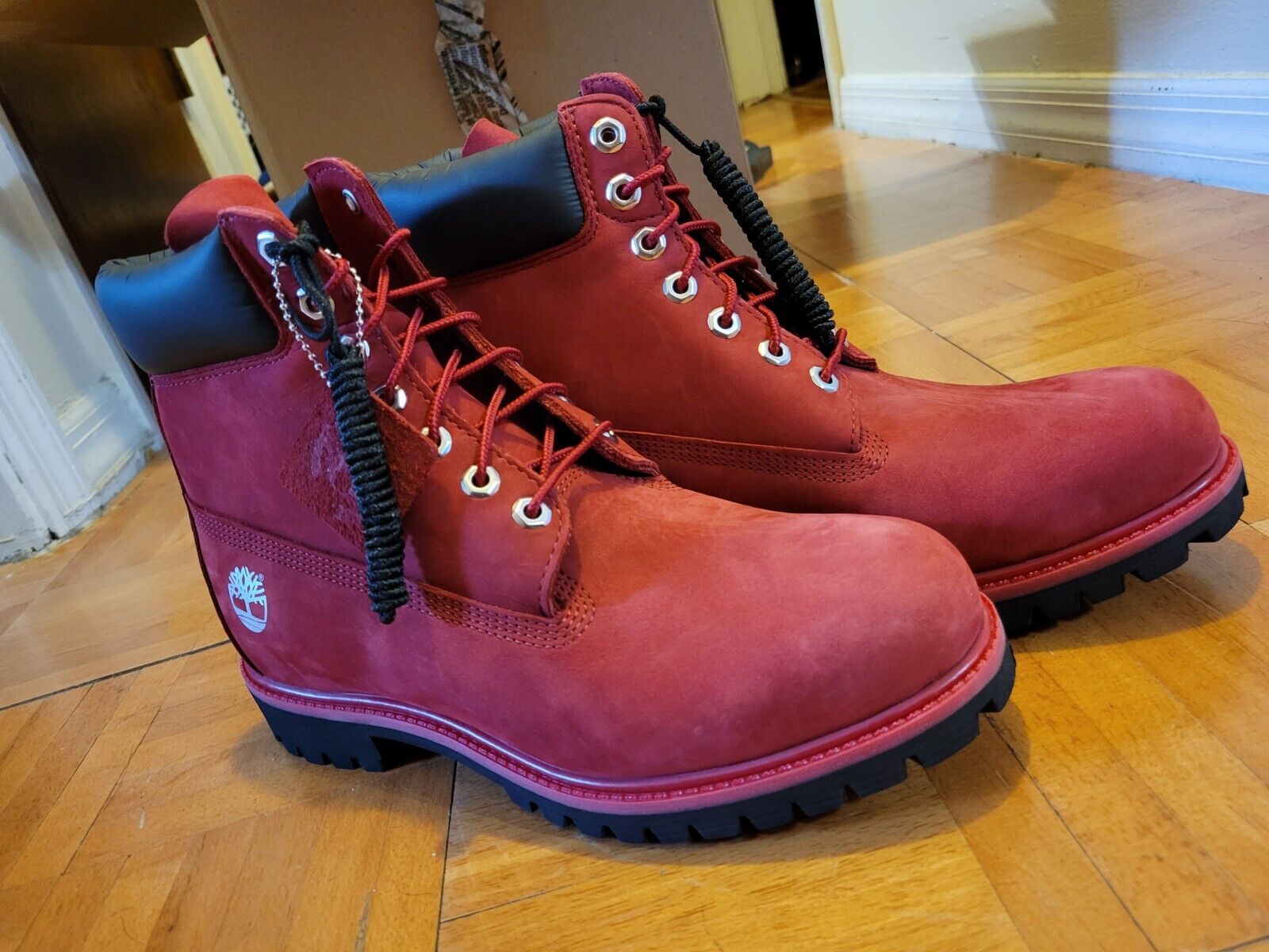 Men&#039;s Timberland® Premium 6-Inch Waterproof Boots, Dark Red Nubuck size 10.5US. eBay